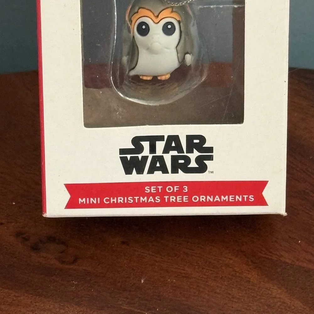 Hallmark Star Wars Mini Christmas Tree Ornament Set of 3 BB-8 R2-D2 Porg NIB F/W